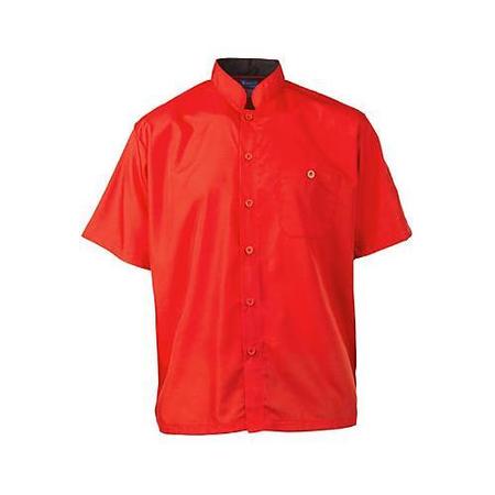 KNG 2XL Men's Active Red Short Sleeve Chef Shirt 2126RDBK2XL